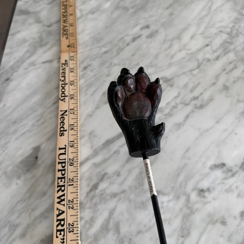 Vintage Style Black Lab Dog Head Paw Back Scratcher 18.25 Inch Long Handle